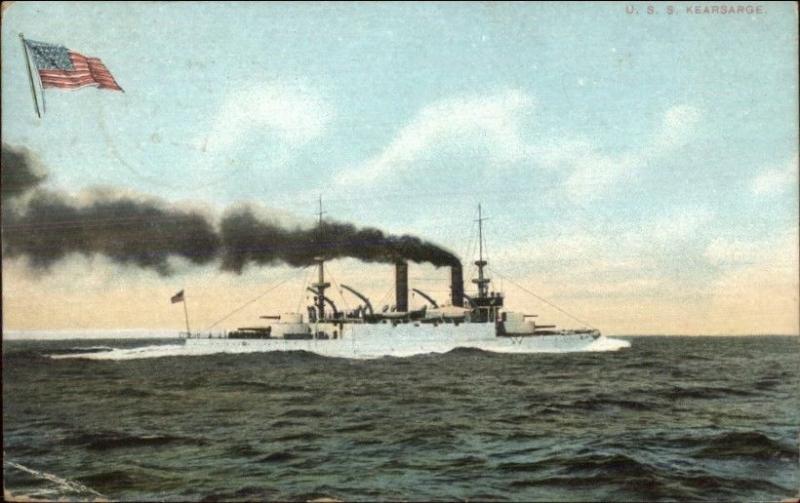 US Navy Battleship USS Brooklyn E 7349 c1905 Postcard