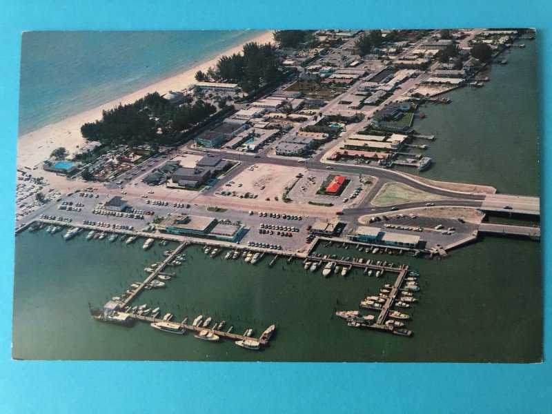 Vintage chrome card with aerial view of Clearwater Beach Florida (FL-54)