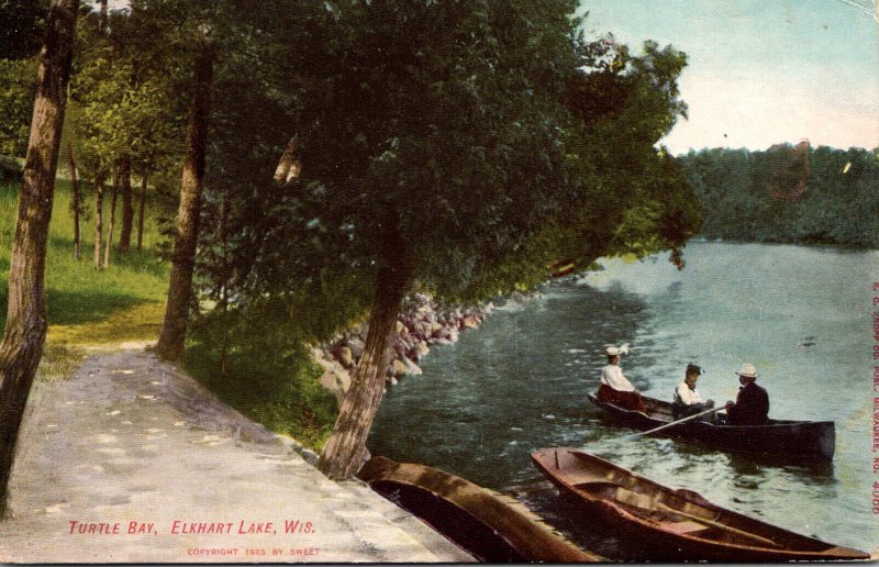 Wisconsin Elkhart Lake Boating At Turtle Bay 1908