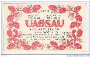 QSL radio card  Irkutsk, USSR,  60-80s