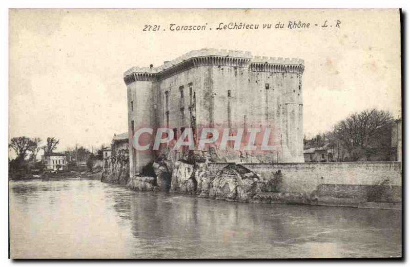 Old Postcard Tarascon Chateau seen Rhone