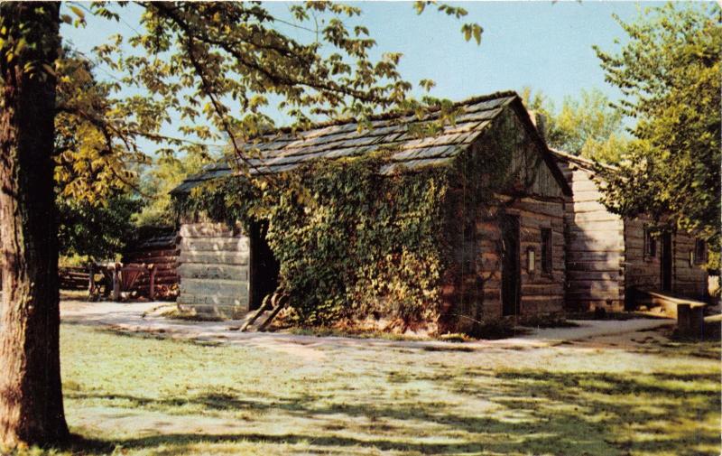 LINCOLN'S NEW SALEM STATE PARK IL HENRY ONSTOTS COOPER SHOP~RSDNCEPOSTCARD 1960