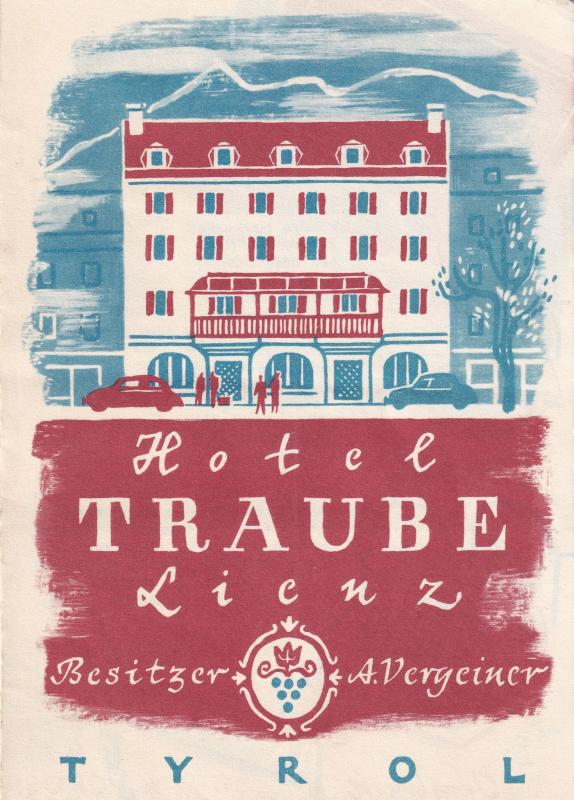 First Class Hotel Traube Tirol Tennis etc 1950s Advertising Guide Book