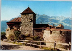 Postcard Liechtenstein Castle of Vaduz Swiss Mountains in Background