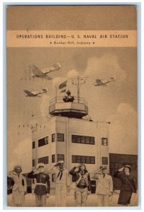 1944 Operations Building US Naval Air Station Bunker Hill Indiana IN Postcard