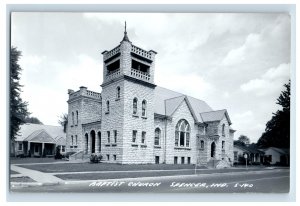 Vintage Baptist Church In Spencer Indiana Real Photo RPPC Postcard P141