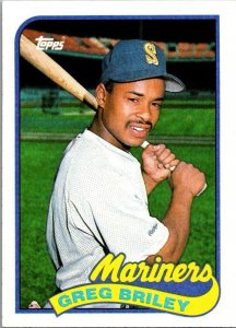 1989 Topps Baseball Card Greg Briley Seattle Mariners sk3131