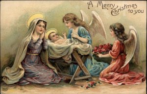 Christmas Manger Jesus EAS Nice Cancel Strike Over Women's Clubs Mass Red Cross