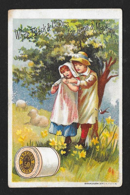 VICTORIAN TRADE CARD J&P Coat's Thread Kids