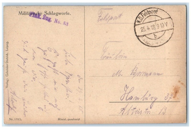 c1910's WWI Romance Chaperon Germany Soldier Mail RPPC Photo Antique Postcard