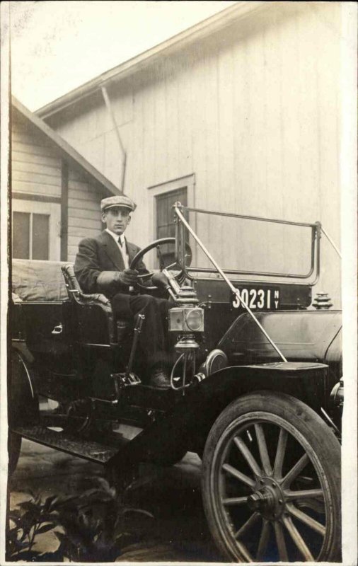 Auto Car NY License Plate From Utica NY Lot c1910 Real Photo Postcard #1