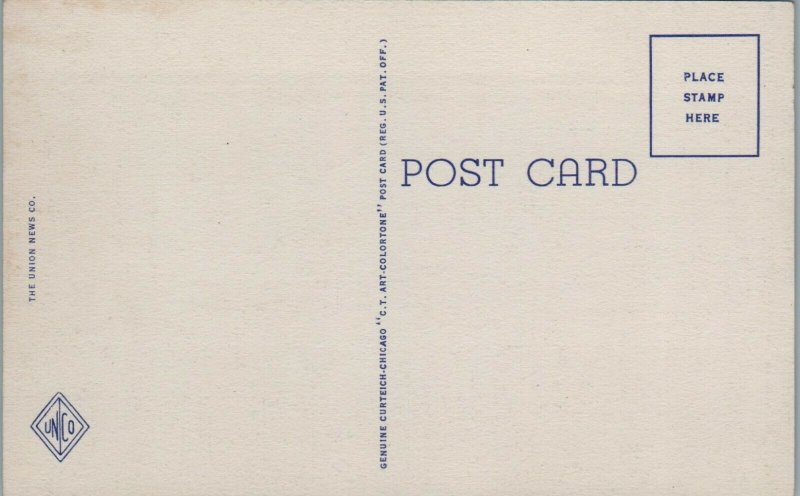 1940s Greyhound Bus Terminal Cincinnati OH Ohio Linen Postcard