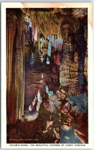 Postcard - Helen's Shawl, The Beautiful Caverns Of Luray, Virginia