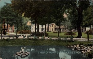 Freeport Illinois IL Third Ward Park c1910 Vintage Postcard