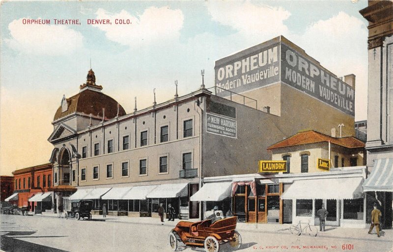 H92/ Denver Colorado Postcard c1910 Orpheum Theatre Building Laundry 172