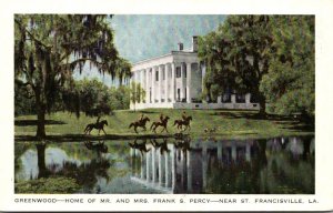 Louisiana St Francisville Greenwood Home Of Mr and Mrs Frank S Percy