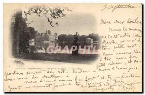 Postcard Old Palace of Fontainebleau Park View taken