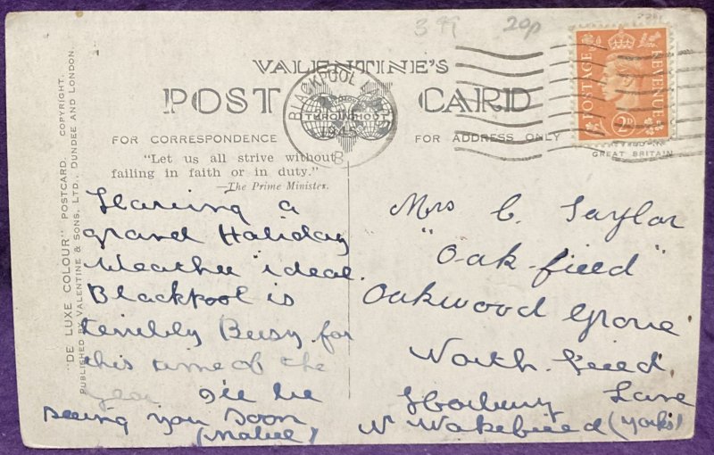 England Blackpool Multi-view 203575 posted 1945