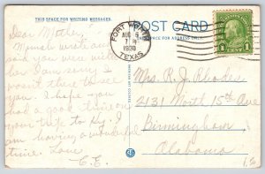 Fort Worth Texas~Central Senior High School Bldg~Collegiate Gothic~1930 Postcard