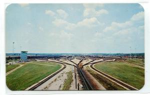 Elkhart Indiana Electronic Railroad Yards 1950s postcard