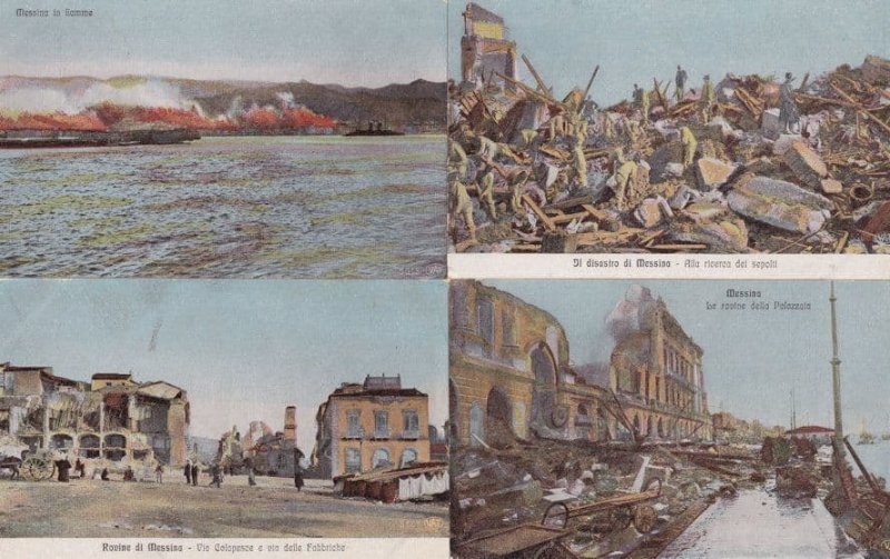 Messina Il Disastro Alla Ricerca Dei Pepolti 4x Italian Earthquake Postcard s