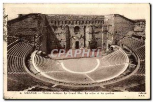 Old Postcard Orange Theater Antique The Great Wall The stage and the stands