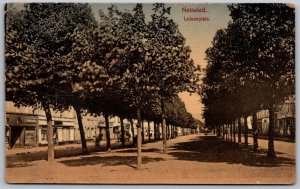 Neuwied Germany c1910 Postcard Luisenplatz Trees Stores