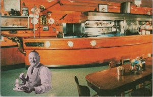 Oyster Bar Wachsmuth ship models interior Portland Oregon postcard A278 