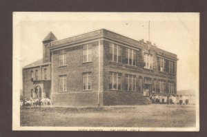 TALIHINA OKLAHOMA HIGH SCHOOL BUILDING VINTAGE POSTCARD TO CARROLLTON MO