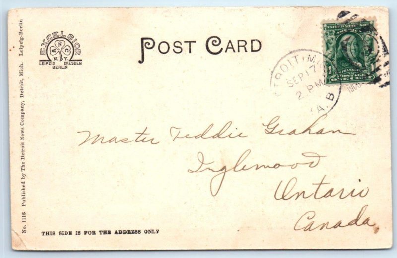 DETROIT, Michigan MI~Elks Temple WONDERLAND VAUDEVILLE THEATRE 1906 UDB Postcard