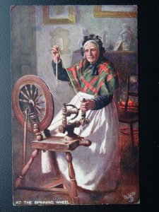 Isle of Man AT THE SPINNING WHEEL c1907 Postcard by Raphael Tuck 7474