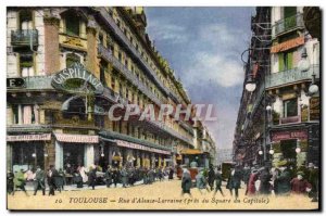 Toulouse - Rue d & # 39Alsace Lorraine At Waste - Old Postcard