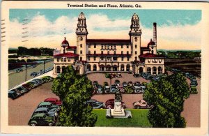 Postcard TRAIN STATION SCENE Atlanta Georgia GA AN9053