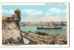 Havana Cuba Postcard 1915-1930 View from Cabana Heights Steamship Waterfront