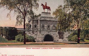 Grant Monument, Lincoln Park, Chicago, Illinois, Early Postcard, Unused