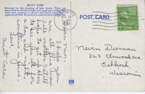 Nayv Pier ~ Chicago Illinois IL Vintage c1944 Postcard