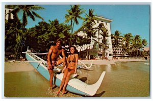 c1950's The Moana Sheraton's Classic South Sea Hotel Waikiki Hawaii Postcard