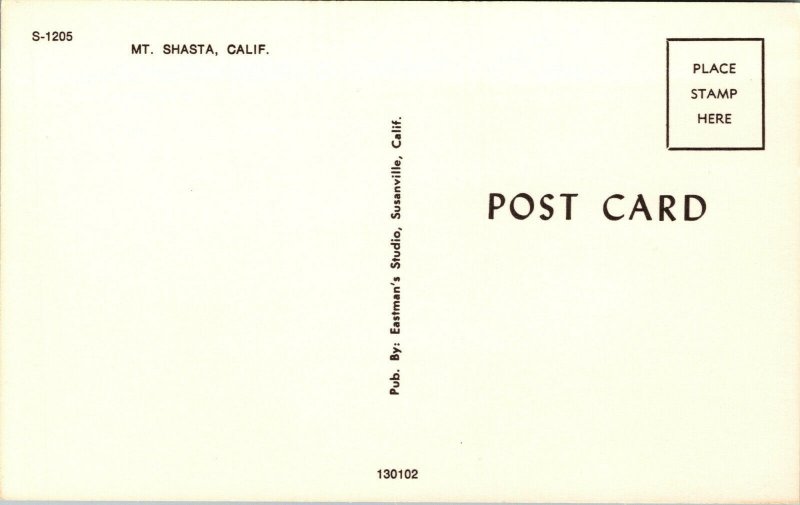 Vtg 1950s Mt Shasta California CA Unused Chrome Postcard