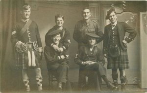 Postcard RPPC C-1910 Scotland Highland Kilt Sailors Military 23-9501