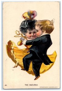 1909 Little Children Dancing The Mazurka Coon Rapids Iowa IA Antique Postcard