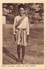 Indonesia Sulawesi Celebes Missien van Scheut Boy Vintage Postcard 08.02