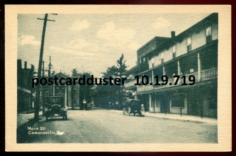 h2674 - COWANSVILLE Quebec 1930s Main Street. Old Cars