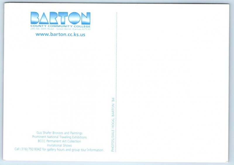 GREAT BEND, KS ~ Shafer Gallery BARTON COUNTY COMMUNITY COLLEGE  4x6 Postcard
