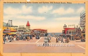Old Orchard Street showing Roller Coaster and Cyclone Old Orchard Beach, Main...