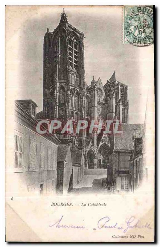 Old Postcard Bourges Cathedrale