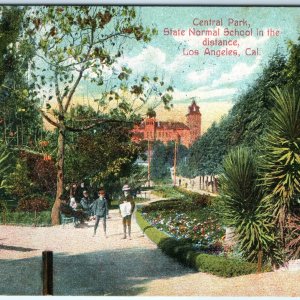 c1910 Los Angeles, CA Central park State Normal School Walkway Path Postcard A82