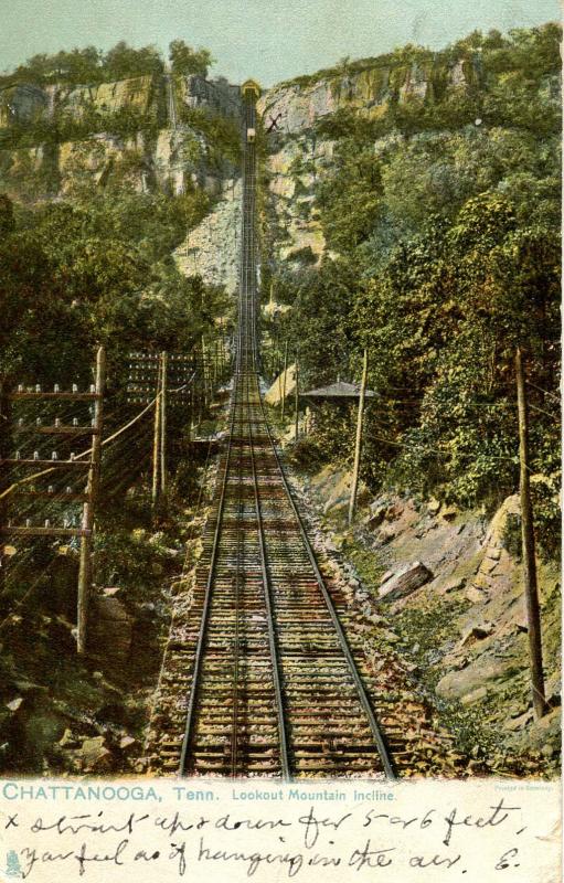 TN - Chattanooga. Lookout Mountain, Looking Up the Incline Railroad
