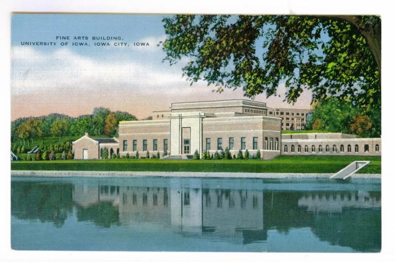 Fine Arts Building, University of Iowa, linen Post Card PPC