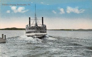 Unidentified Steamship Leaving Burlington Ferry Boat Ship 