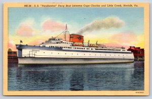 Transportation~SS Pocahontas Ferry Boat Cape Charles Norfolk VA~Vintage Postcard